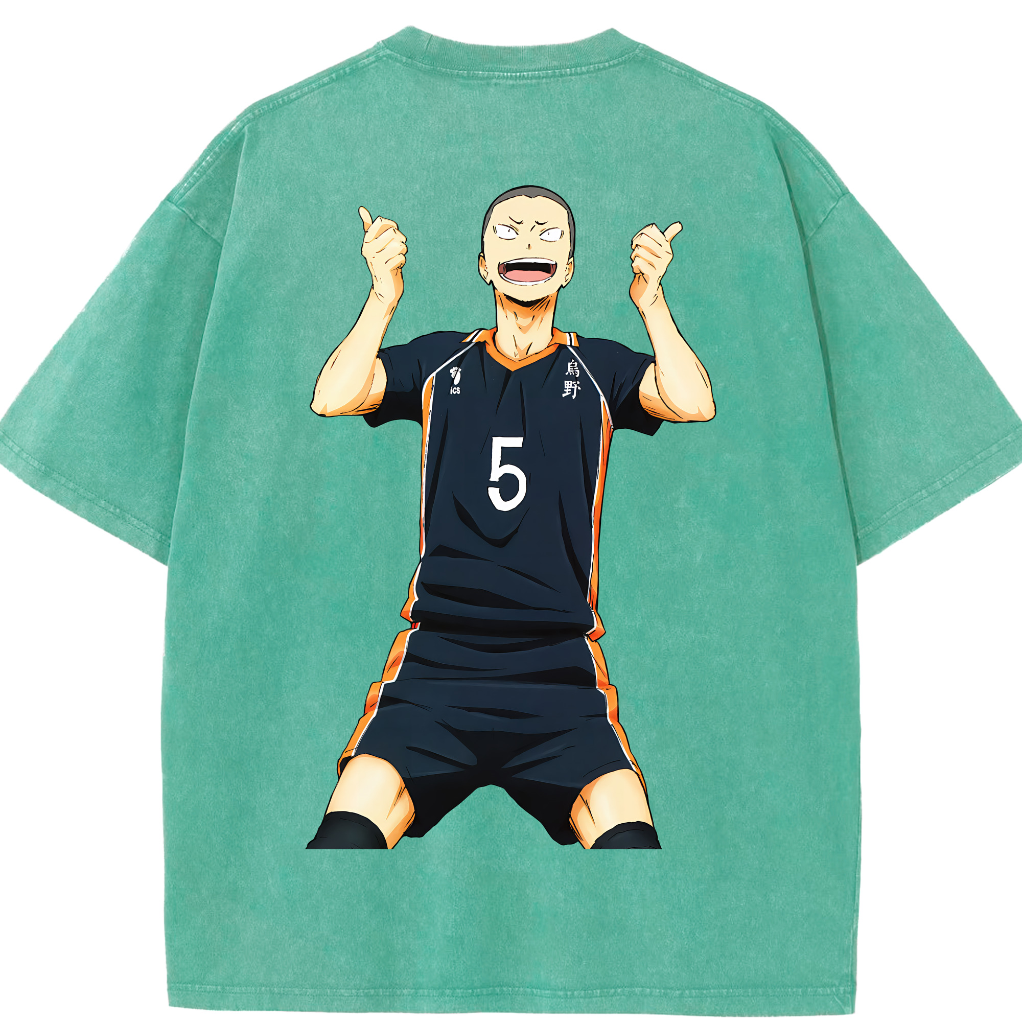 （画像用） ハイキュー!! Haikyu!! 綿100% ヴィンテージ風 半袖Tシャツ（背面プリント）